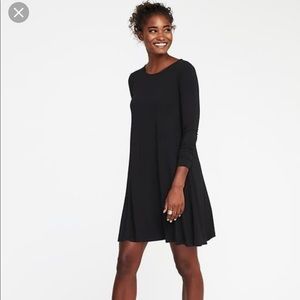 Black Swing Dress Long Sleeve Flowy Cute
